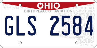 OH license plate GLS2584