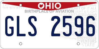 OH license plate GLS2596