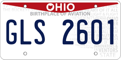 OH license plate GLS2601