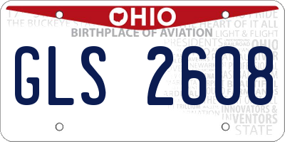 OH license plate GLS2608