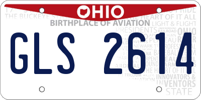 OH license plate GLS2614