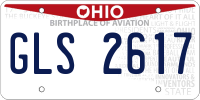 OH license plate GLS2617
