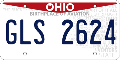 OH license plate GLS2624