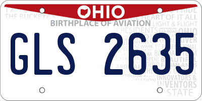 OH license plate GLS2635