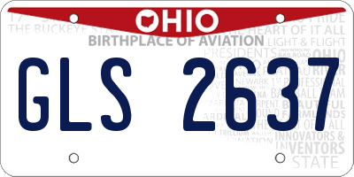 OH license plate GLS2637