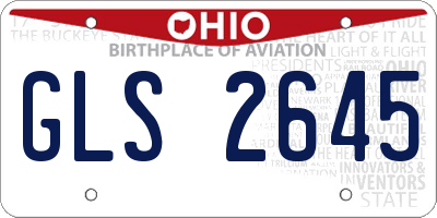 OH license plate GLS2645