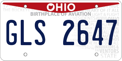 OH license plate GLS2647