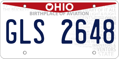 OH license plate GLS2648