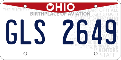OH license plate GLS2649