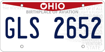 OH license plate GLS2652