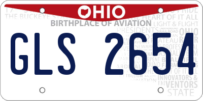 OH license plate GLS2654