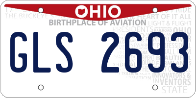 OH license plate GLS2693
