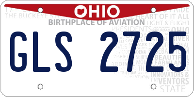 OH license plate GLS2725