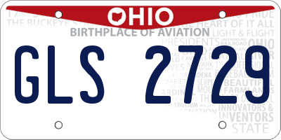 OH license plate GLS2729