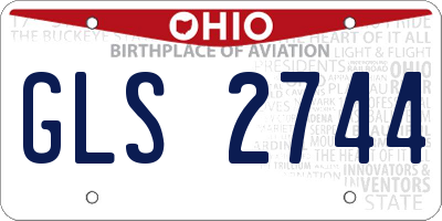OH license plate GLS2744