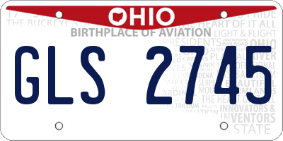 OH license plate GLS2745