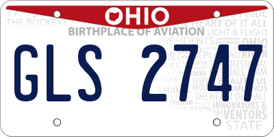 OH license plate GLS2747