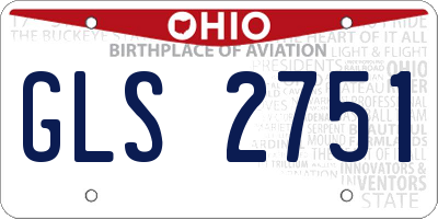 OH license plate GLS2751