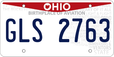 OH license plate GLS2763