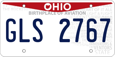OH license plate GLS2767