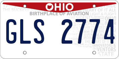 OH license plate GLS2774