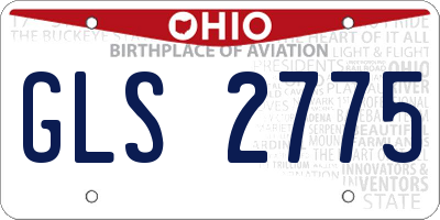OH license plate GLS2775