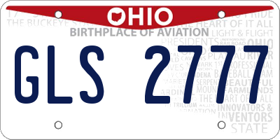 OH license plate GLS2777