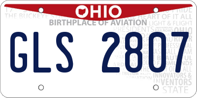 OH license plate GLS2807