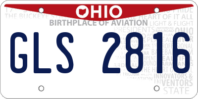 OH license plate GLS2816