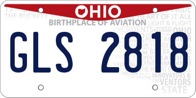 OH license plate GLS2818