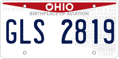 OH license plate GLS2819