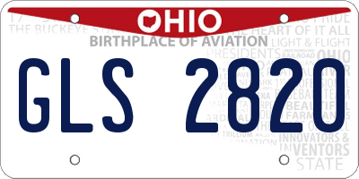 OH license plate GLS2820