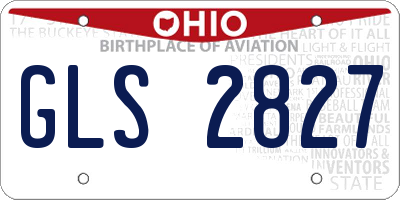 OH license plate GLS2827