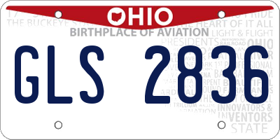 OH license plate GLS2836