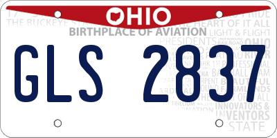 OH license plate GLS2837