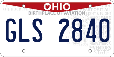 OH license plate GLS2840