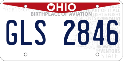 OH license plate GLS2846