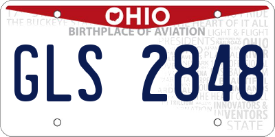 OH license plate GLS2848