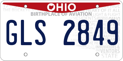 OH license plate GLS2849