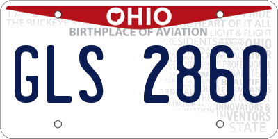 OH license plate GLS2860