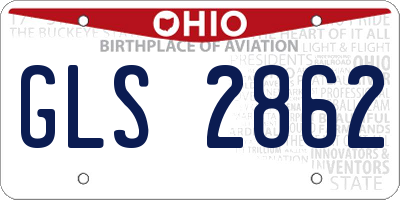 OH license plate GLS2862