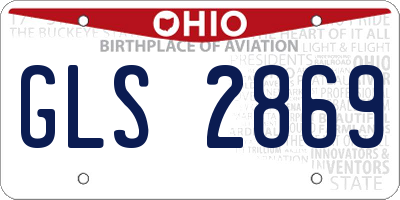 OH license plate GLS2869
