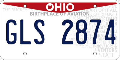 OH license plate GLS2874