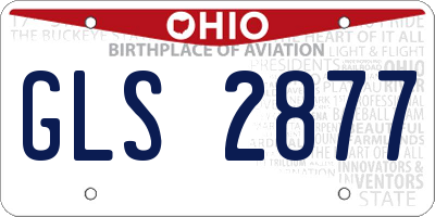 OH license plate GLS2877