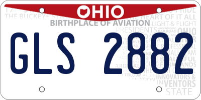 OH license plate GLS2882