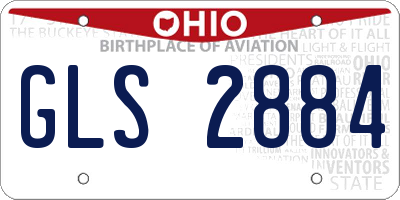 OH license plate GLS2884