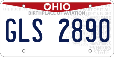 OH license plate GLS2890