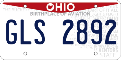 OH license plate GLS2892