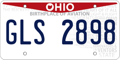 OH license plate GLS2898