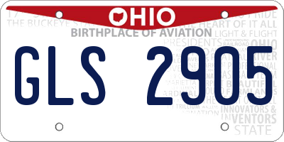 OH license plate GLS2905